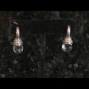 Sliver and peridot earrings and pendant